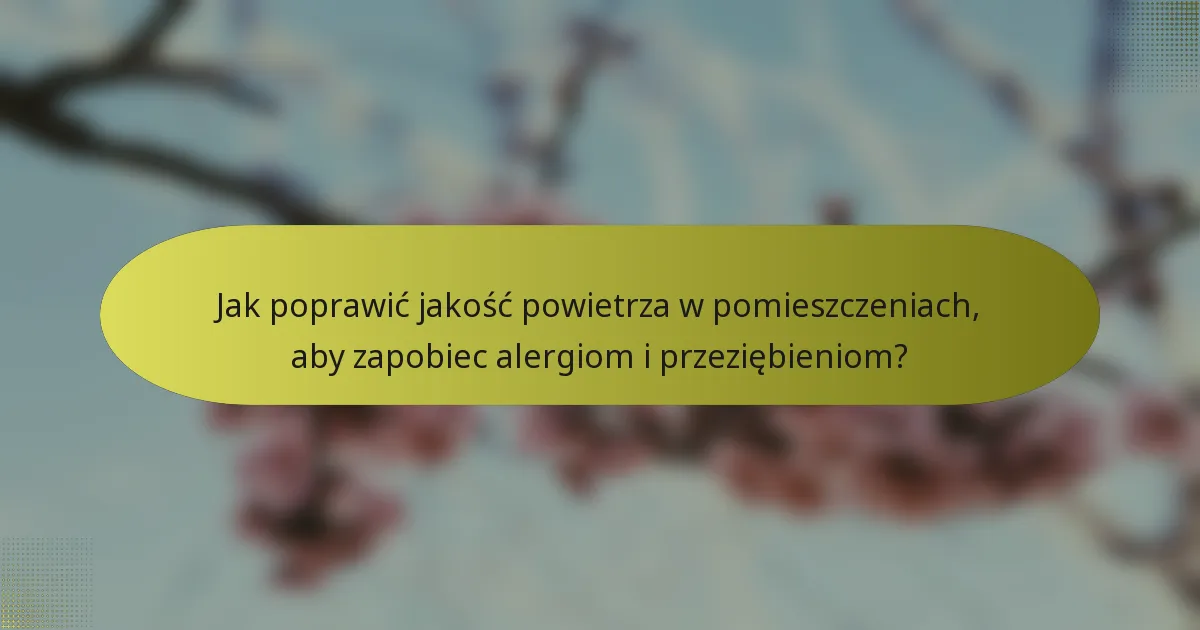 Jak poprawić jakość powietrza w pomieszczeniach, aby zapobiec alergiom i przeziębieniom?
