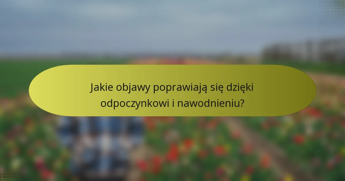 Jakie objawy poprawiają się dzięki odpoczynkowi i nawodnieniu?