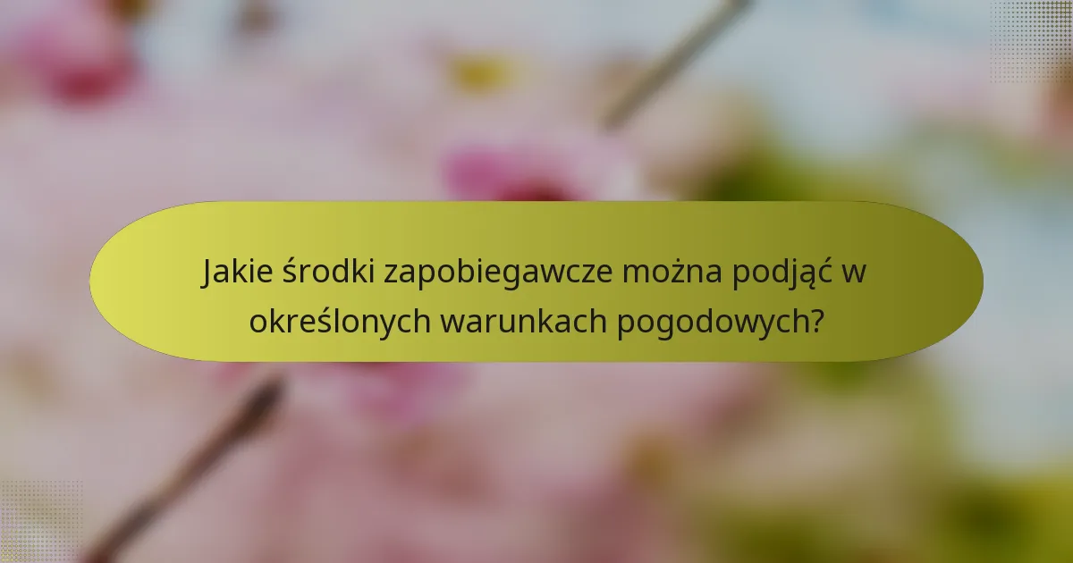 Jakie środki zapobiegawcze można podjąć w określonych warunkach pogodowych?